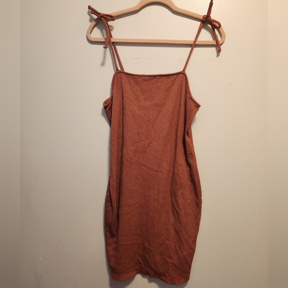 Rust knit dress
